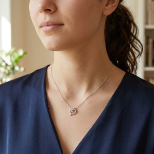 Hänge i 18k vitguld med diamanter "Swirl"