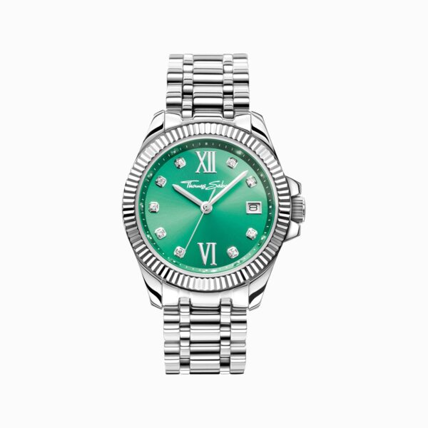 Thomas Sabo klocka Damklocka Divine Green med urtavla i grön silverfärgad