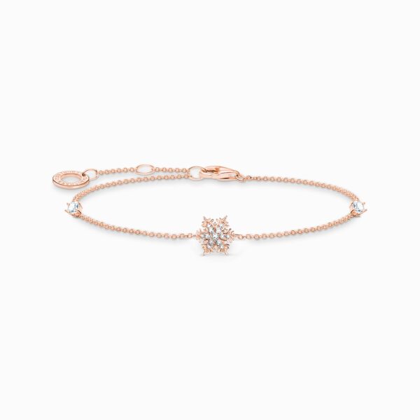 Thomas Sabo Armband snöflinga med vita stenar roséguld