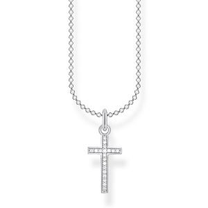 Thomas Sabo halsband - Kors pavé lilla