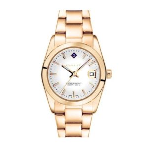 Gant Everett Mini Guld pvd Vit tavla - 28 mm