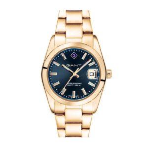 Gant Everett Mini Guld pvd Blå tavla - 28 mm. 1 ex