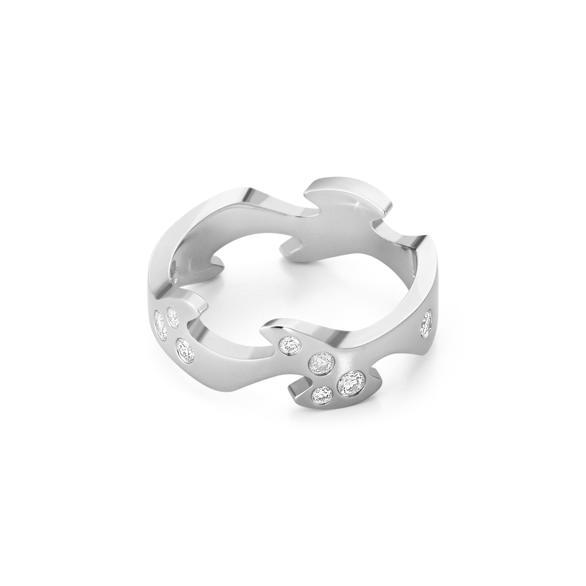Georg Jensen Fusion Mittdel 18 K Vitguld & Diamanter. Beställningsvara - Bild 4