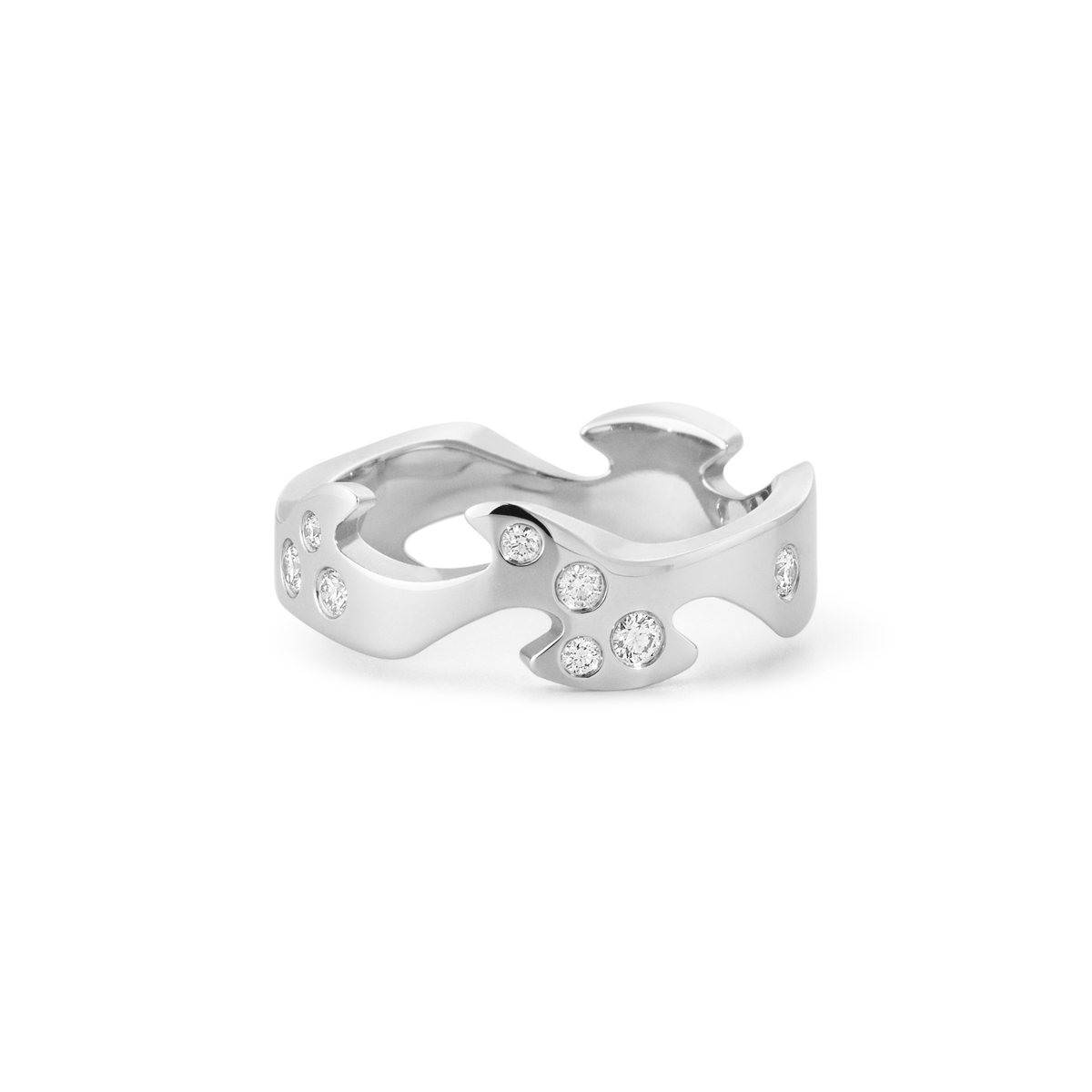 Georg Jensen Fusion Mittdel 18 K Vitguld & Diamanter. Beställningsvara - Bild 2
