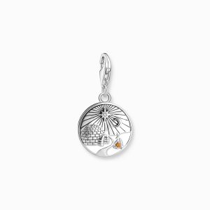 Thomas Sabo Charm-hängsmycke Igloo, gravyr och stendekor, silver