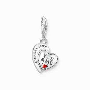 Thomas Sabo Charm-hängsmycke YOU & ME-hjärta, silver. sista ex