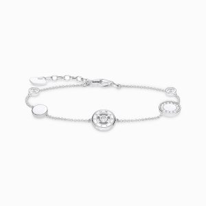 Thomas Sabo Armband cirkel med olika vita stenar silver. 1 ex