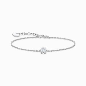 Thomas Sabo Armband rund vit zirkonia. Vit sten silver.