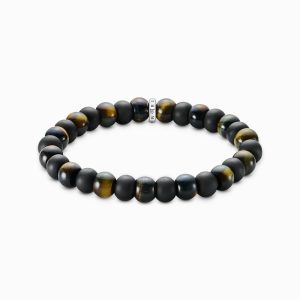 Thomas Sabo - REA Armband  Obsidian och tigeröga 9 mm.