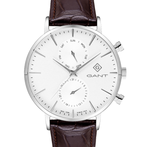Gant Park Hill Day-Date Stål Vit tavla - 43 mm