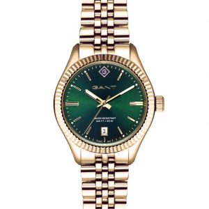 Gant Sussex  Guldpvd Grön tavla - 34 mm