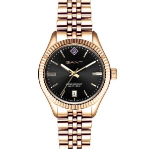 Gant Sussex  Guldpvd Svart tavla - 34 mm