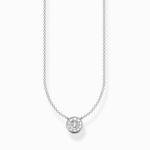Thomas Sabo Halsband cirkel med vit sten silver. Sista ex