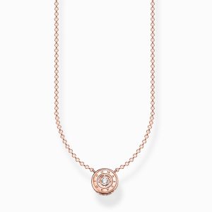 Thomas Sabo Halsband cirkel med vit sten Rosé/silver. Sista ex