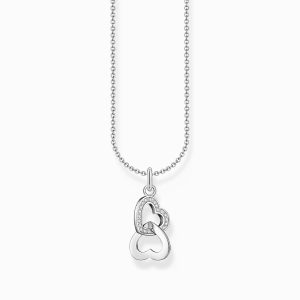 Thomas Sabo - Halsband  Sammanlänkade hjärtan, silver och CZ.