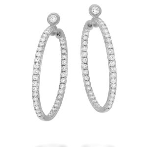 Piero Milano - Hoop Earring in 18kt Vitguld med diamanter 1,50 ct - 29 mm. Beställningsvara