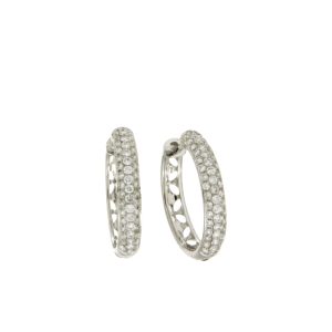 Piero Milano - Hoop Earring Pavé  18kt guld med diamanter 15,5 mm - 0,37 ct