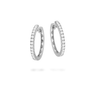 Piero Milano - Hoop Earring in 18kt guld med diamanter 19 mm - 0,36 ct