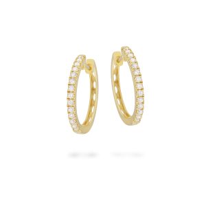 Piero Milano - Hoop Earring in 18kt guld med diamanter 13 mm