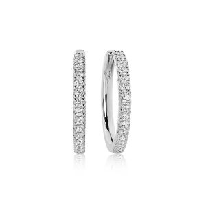 Sif Jakobs Örhänge Ellera Mediium Creolo - Silver med vita zirkoner. 14 mm