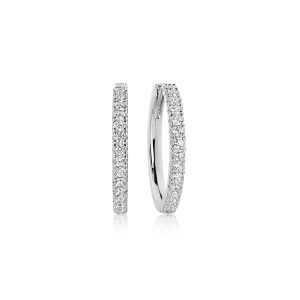 Sif Jakobs Örhänge Ellera piccolo Creolo - Silver med vita zirkoner. 11 mm