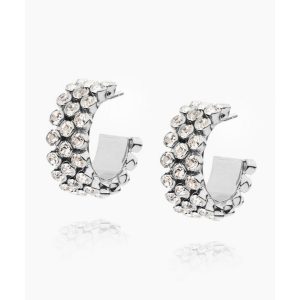 Caroline Svedbom Siri Grande Loop Earrings / Crystal. 1 ex