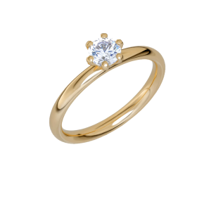 Schalins Glow - Smal enstensring 18k. 0,50 ct Diamant  - 6 klo.  Nu bättre pris!