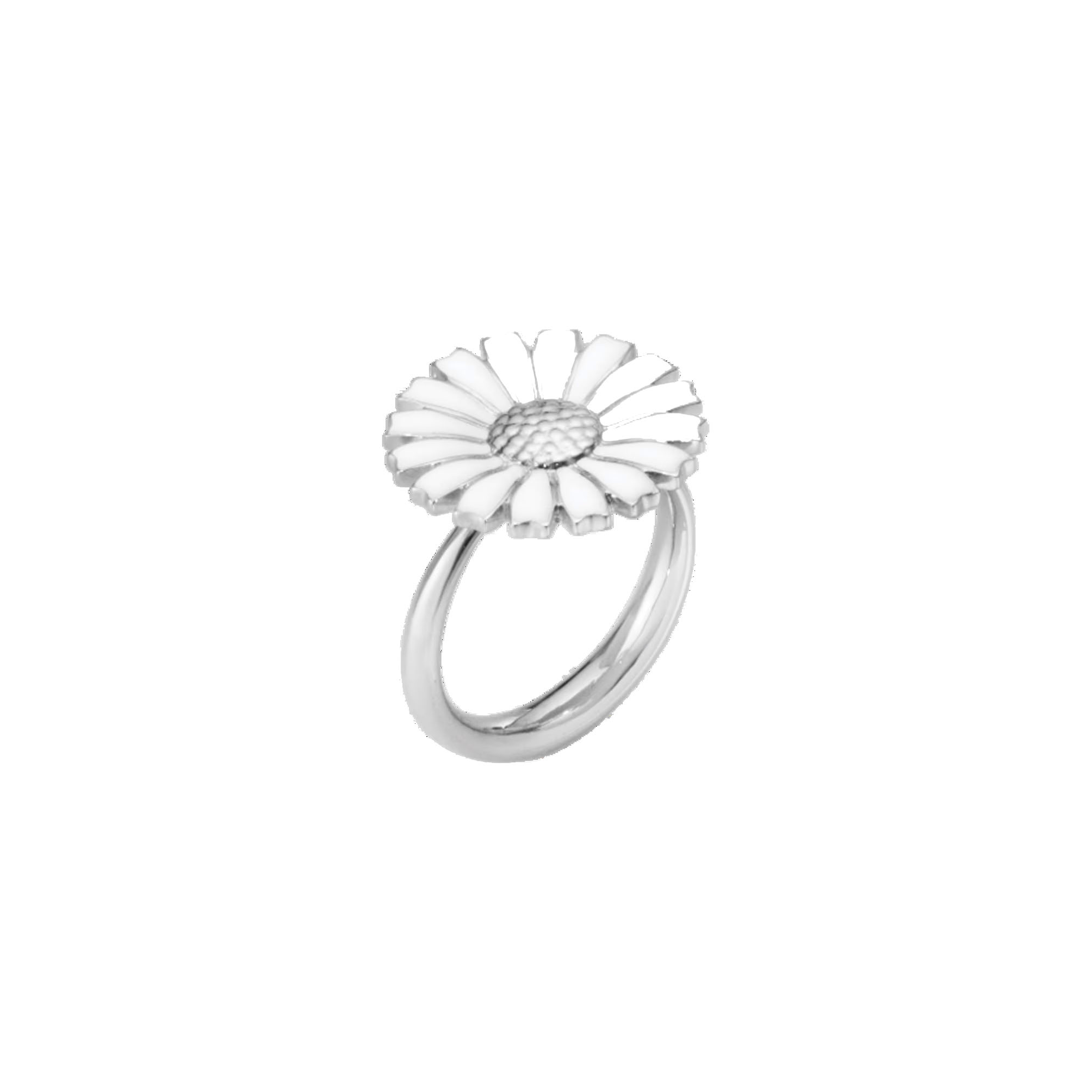 Georg Jensen DAISY ring silver, Vit emalj