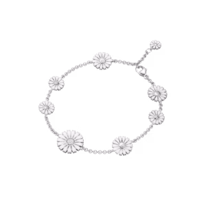 Georg Jensen DAISY armband silver, Vit emalj. 1 exemplar