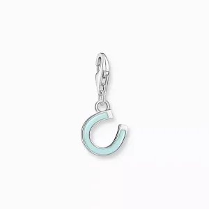 Thomas Sabo Charm - Hästsko. silver /Blågrön emalj Sista exemplaren