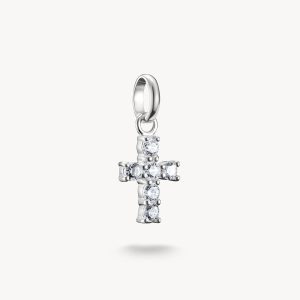 Thomas Sabo Charm-hängsmycke Kors med vita stenar- Connect.
