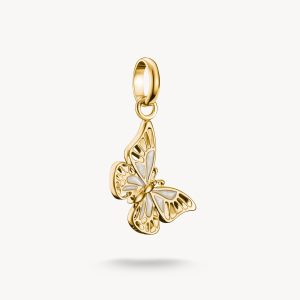 Thomas Sabo Charm-hängsmycke fjäril Connect guldpläterad.