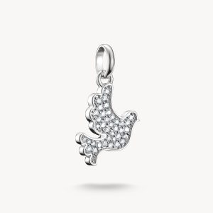 Thomas Sabo Charm-hängsmycke Fredsduva med stenar - Connect.