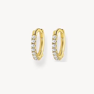 Thomas Sabo Creolörhängen med vita stenar. 11 mm. säljs i par