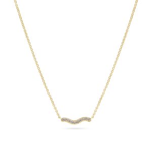 Sif Jakobs Halsband - Ellera Waves Pianura- 18 kt. guldpläterad med vita zirkoner