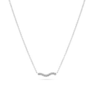 Sif Jakobs Halsband - Ellera Waves Pianura- Silver och vita zirkoner.