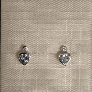 Örhänge vitguld 18k - med Aqvamarin & diamanter. 0,04 ct 1 ex