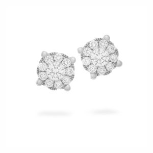 Piero Milano - Flat XL örhängen 18 k vitguld med diamanter