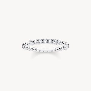 Thomas Sabo Ring kulor med vita stenar silver.