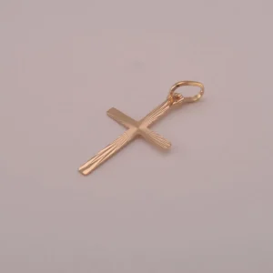 Guld 18k - Kors, Rak - Fasetterad  20*10 mm