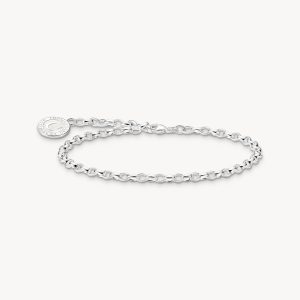 Thomas Sabo Charm-armband med vit Coin silver - Smal. Kampanj