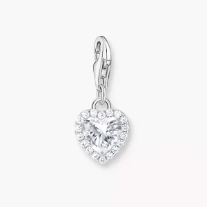 Thomas Sabo Charm - Hängsmycke Hjärta med vit sten, silver