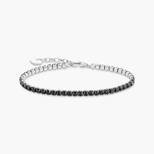 Thomas Sabo Tennisarmband med svarta stenar silver. 3 mm