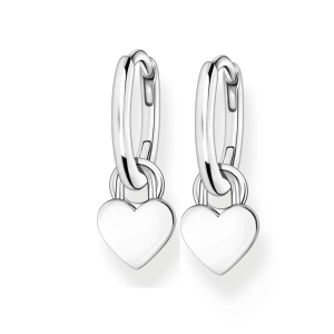 Thomas Sabo - Hoop earring with heart, silver. 1 par kvar