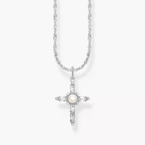 Thomas Sabo Halsband - Halsband med vitt korshänge silver, Cross Romance