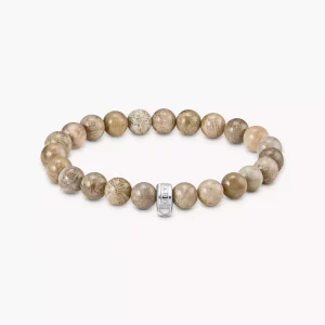 Thomas Sabo Charm - Armband med beads av silverfärgad daisyjaspis