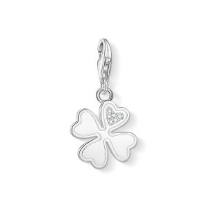 Thomas Sabo Charm - Klöverblad med vita stenar, silver.1 ex