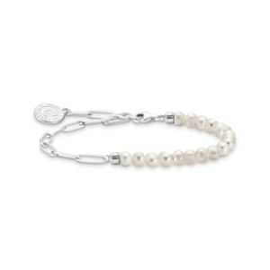 Thomas Sabo Charm - Armband med Sötvattens pärlor, silver. 1 exemplar