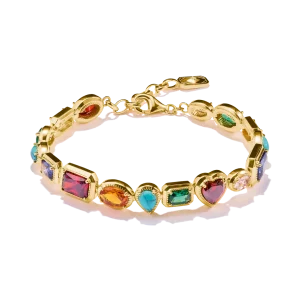 Thomas Sabo Elyndra - Armband med Multi färgade stenar 18k guldplätering