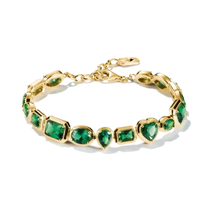 Thomas Sabo Elyndra - Armband med gröna stenar 18k guldplätering